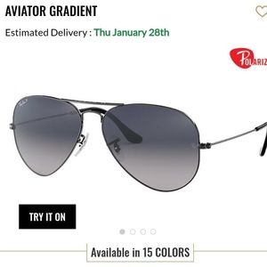 Ray Ban Aviator Blue/Gray Gradient Polarized
